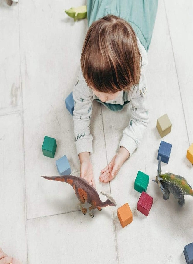 FUNFOB Dinosaur Toy Figure Width - 19.5cm Parasaurolophus Dinosaur Toy for Kids & Adults PVC Multicolour | Single Horn Orange Brown Dino SML - Image 4
